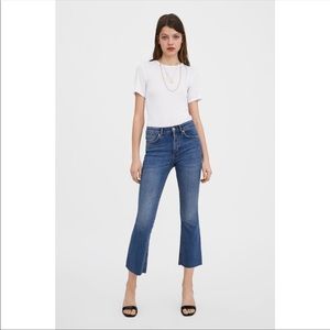 cropped flare jeans zara